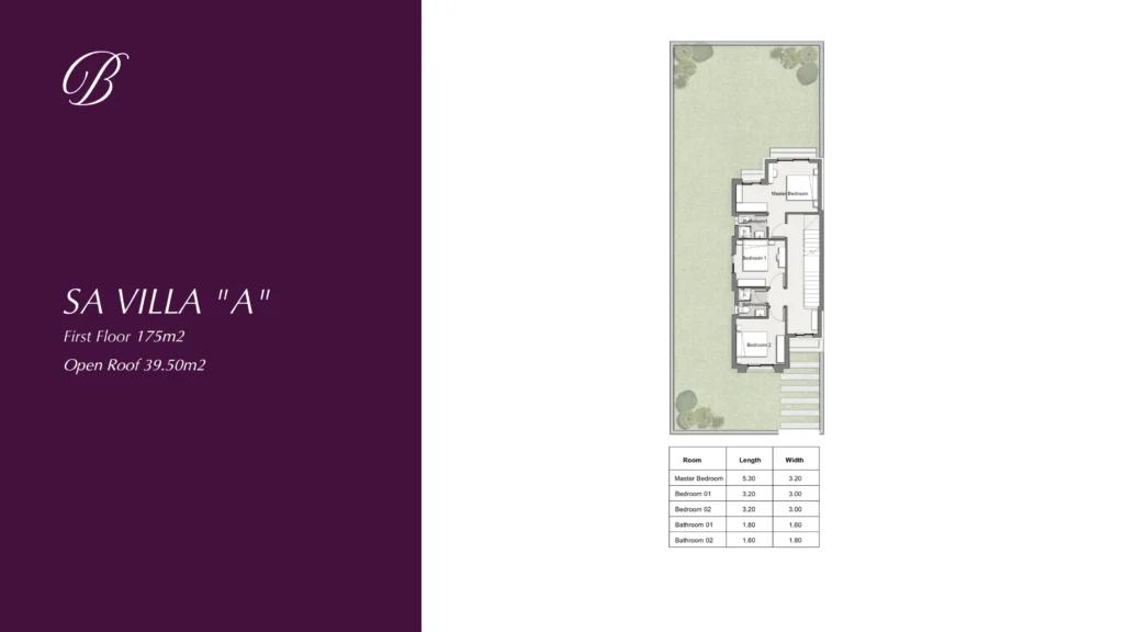 The Butterfly standalone villa A representative floor plan