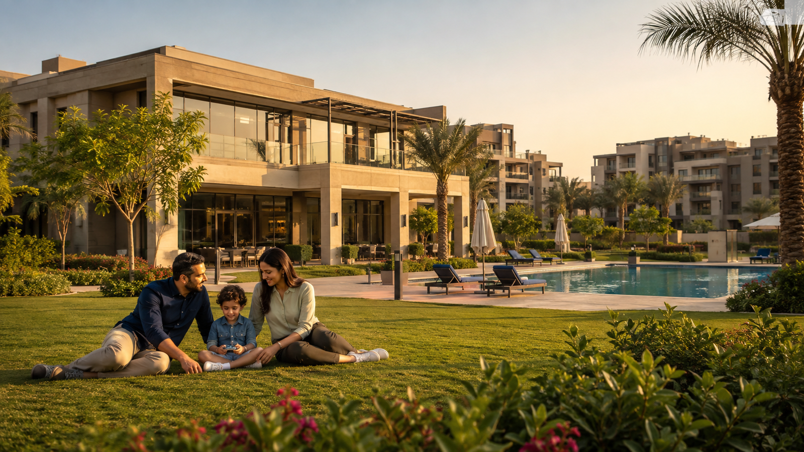 Fifth Settlement compound clubhouse - lifestyle visualization