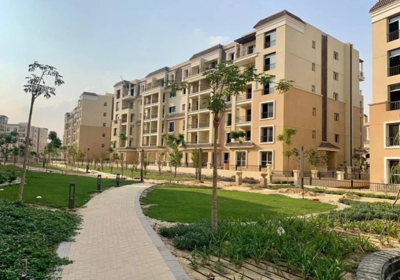 Completed apartments and green spaces at Sarai
