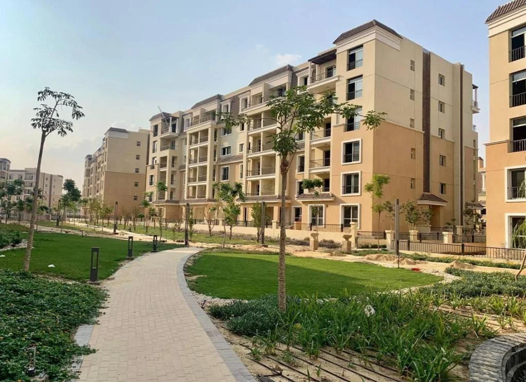 Completed apartments and green spaces at Sarai
