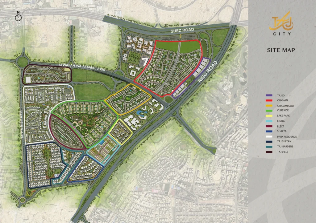 Taj City masterplan and phase map