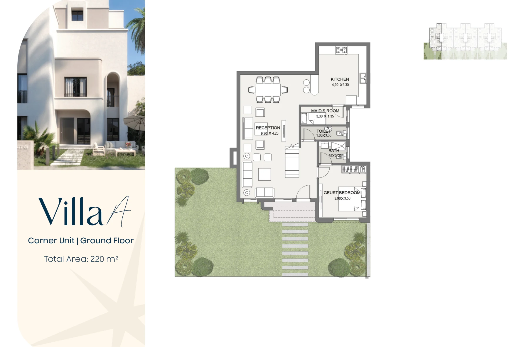 مخطط S-Villa A زاوية بمساحة 220 مترًا في تلالة